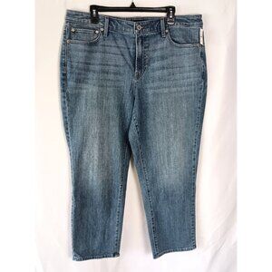 Talbots Modern High Waist Ankle Jeans Plus Size 18W Blue Denim NWT Stretch